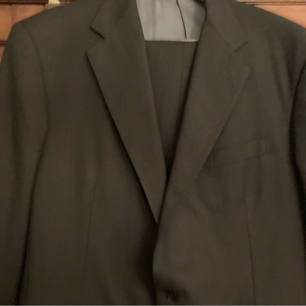 Ralph Lauren mens suit charcoal wool notched lapel excellent preloved condition